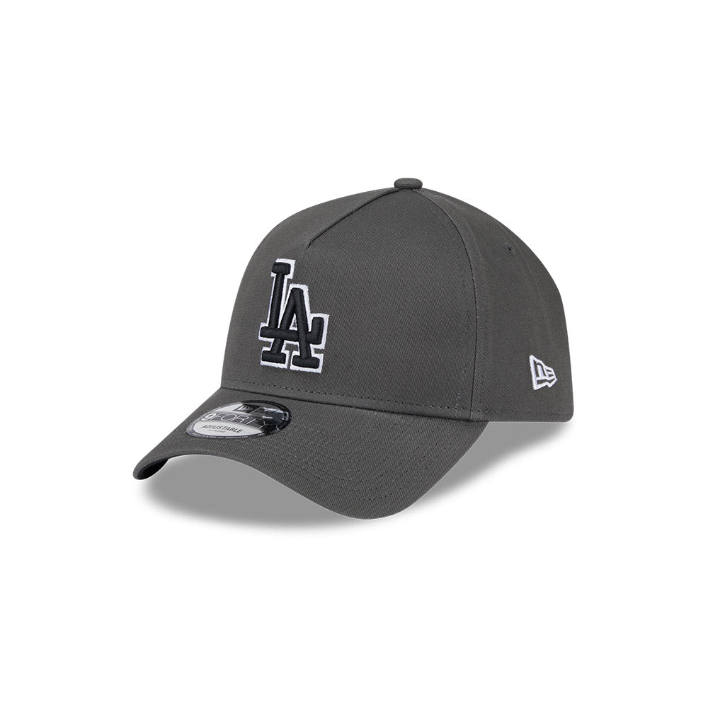 LA Dodgers Hat - Dusty Charcoal Grey 9Forty A-Frame MLB Snapback Cap - New Era